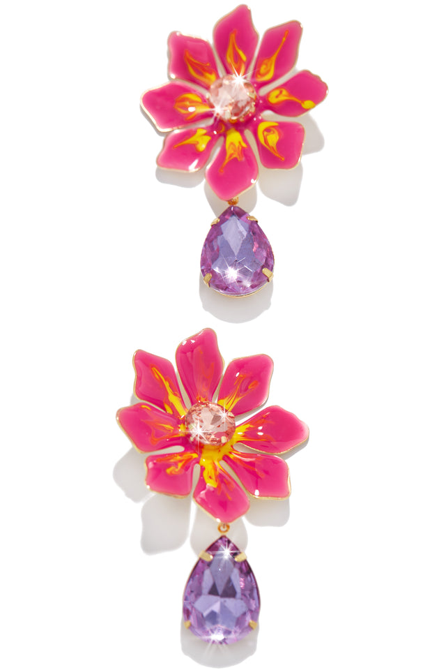 Load image into Gallery viewer, Pink Multi Color Flower Earring
