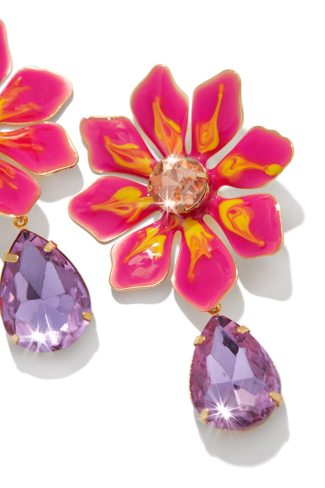 Load image into Gallery viewer, Pink Flower Earring
