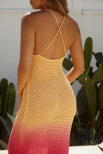 Load image into Gallery viewer, Open Back Pink and Orange Maxi Dress
