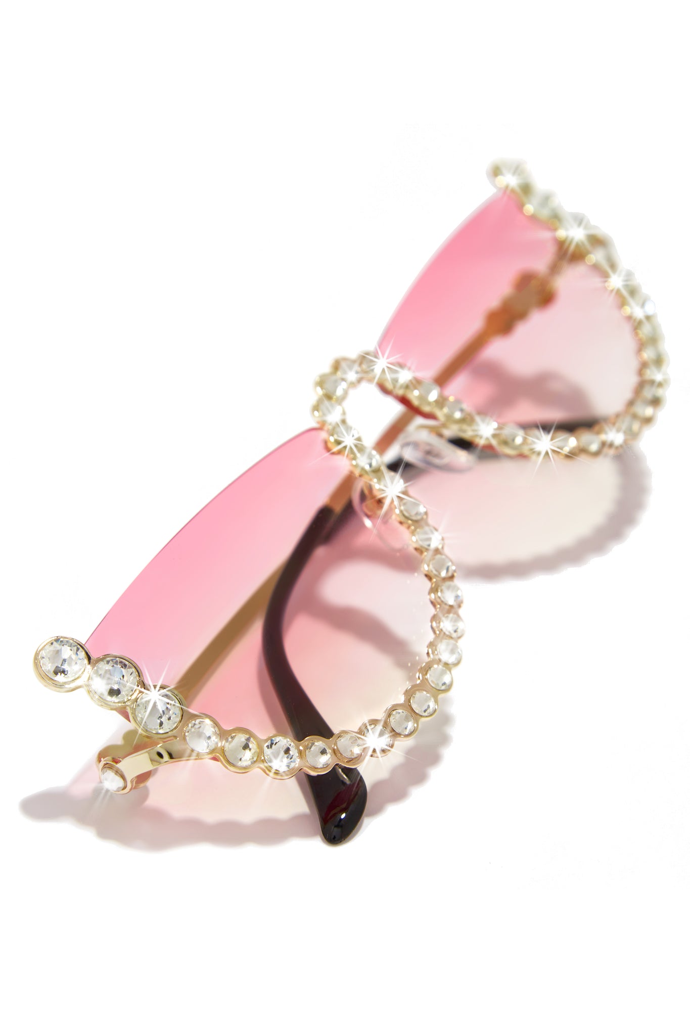 Miss Lola  Hot Attitude Pink Embellished Sunglasses – MISS LOLA