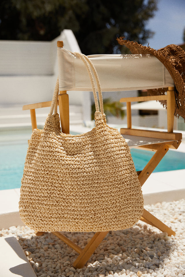 Miss Lola  Playa Tulum Natural Woven Shoulder Beach Bag – MISS LOLA