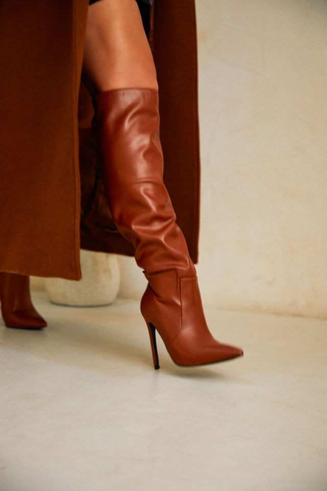 Heeled boots deals tan
