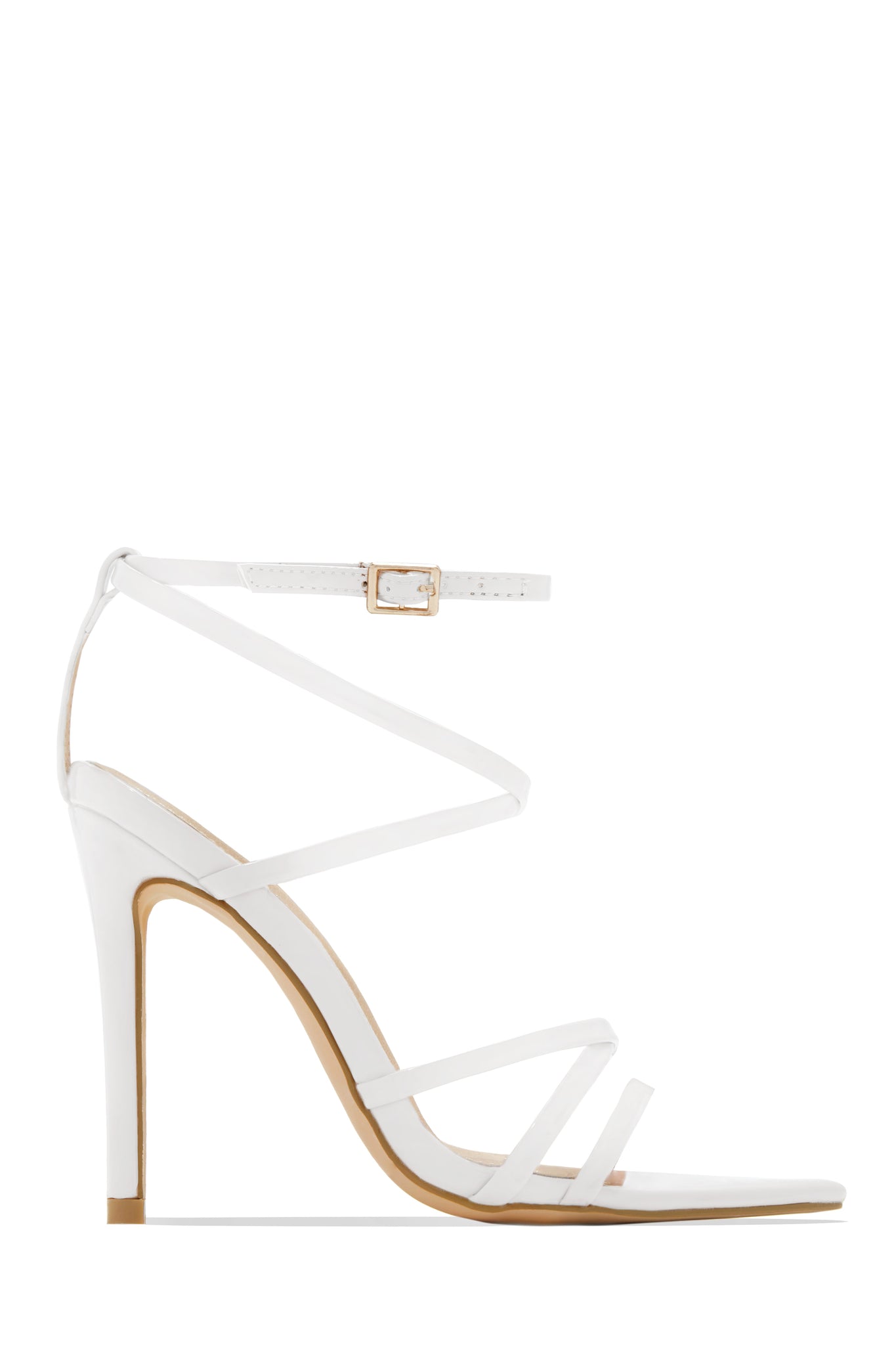 Miss Lola | Polished Silver Strappy High Heels – MISS LOLA