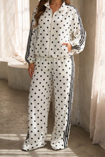 Load image into Gallery viewer, Janelle Polka Dot Track Pants Set - Ivory
