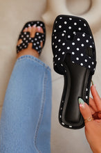 Load image into Gallery viewer, Lori Polka Dot Slip On Flat  Sandals - Black

