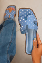 Load image into Gallery viewer, Lori Polka Dot Slip On Flat  Sandals - Blue
