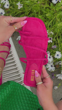 Load and play video in Gallery viewer, pink terry cloth material sandal video
