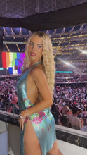 Load and play video in Gallery viewer, model wearing blue sequence dress video
