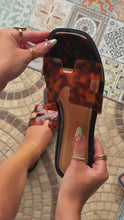 Load and play video in Gallery viewer, Amber Flat Slip On Sandals - Tortoise
