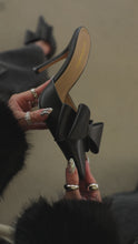 Load and play video in Gallery viewer, black bow detailed mule pump video
