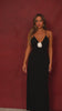 Model wearing black maxi dress video