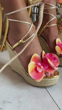 Load and play video in Gallery viewer, Maui Lace Up Platform Wedges - Gold
