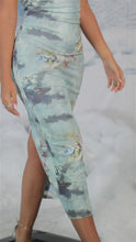 Load and play video in Gallery viewer, Blue printed maxi dress on model video
