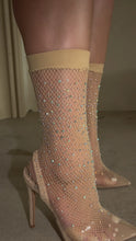 Load and play video in Gallery viewer, nude embellished fishnet heels
