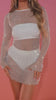 Mesh Bling White Bridal Dress