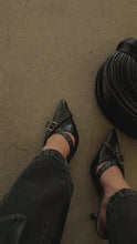Load and play video in Gallery viewer, Video of black heel mules

