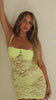 Model wearing yellow lace dress video
