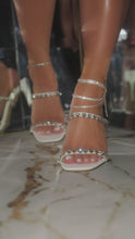 Load and play video in Gallery viewer, white embellished mules video
