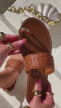 Load and play video in Gallery viewer, Julissa Slip On Sandals - Tan

