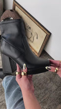 Load and play video in Gallery viewer, Masey Platform Block Heel Ankle Boots - Black
