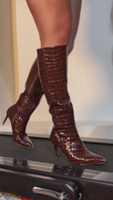 Load and play video in Gallery viewer, Chrissy Mid Heel Boots - Brown
