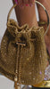 Model wearing gold tone embellished platform heels video