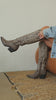 Video of model wearing taupe cowgirl boots