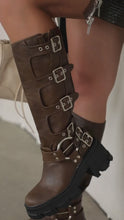 Load and play video in Gallery viewer, Model wearing brown platform boots video
