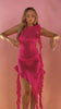 Pink mesh asymmetrical dress on model video