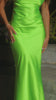 lime green dress with embellished rhinestone tie straps