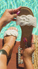 White faux pearl slip on sandal video