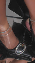 Load and play video in Gallery viewer, Video of model wearing black embellished high heel pump
