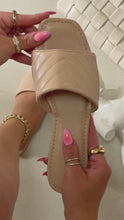Load and play video in Gallery viewer, Model holding nude slip on sandals video
