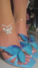 Load and play video in Gallery viewer, Mariposa Butterfly Mule Heels - Blue
