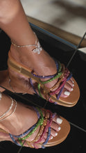 Load and play video in Gallery viewer, Multi-Color Embellished Slip On Sandals

