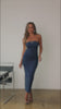 Blue denim maxi dress on model video