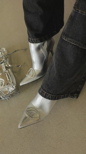 Silver metallic boots video