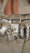 Load and play video in Gallery viewer, Silver and clear platform heel video
