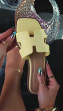 Load and play video in Gallery viewer, Lori Slip On Flat Sandals - Yellow
