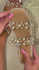 Pearl embellished slip on sandal