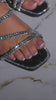 Video of black embellished slip on sandals