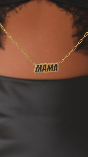 gold "mama" necklace