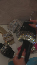 Load and play video in Gallery viewer, Video of black embellished sandal
