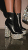 Black platform embellished heel boots video