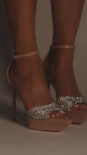 Load and play video in Gallery viewer, Model wearing nude embellished platform heels video
