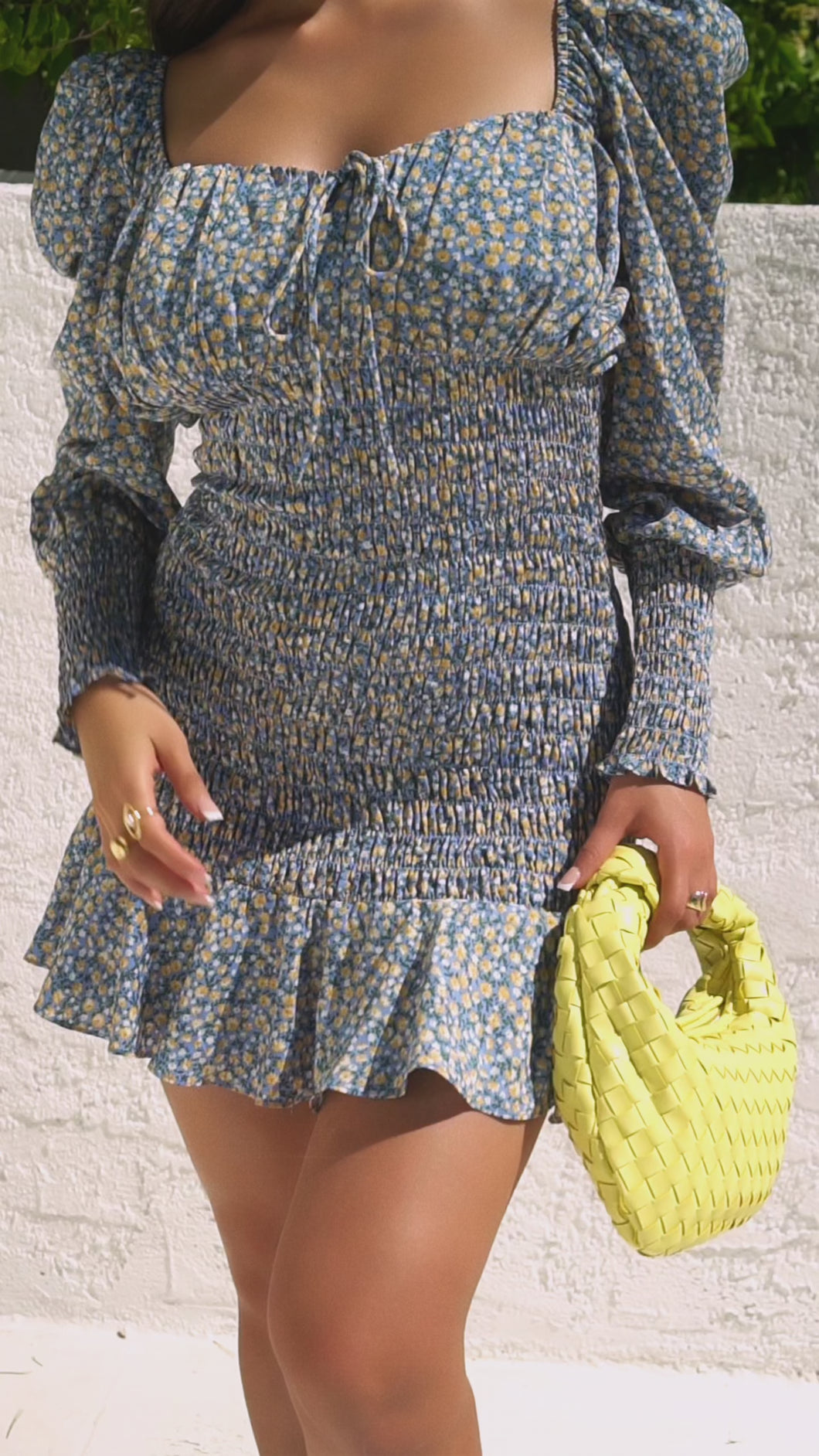Lucy Long Sleeve Mini Dress - Blue