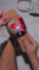 Video of red embellished slip on sandals