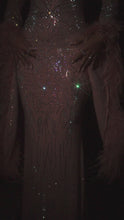 Load and play video in Gallery viewer, Full embellished pink mesh gown on model video
