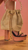 model wearing black platform block heels video