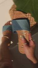 Load and play video in Gallery viewer, denim slip on sandals
